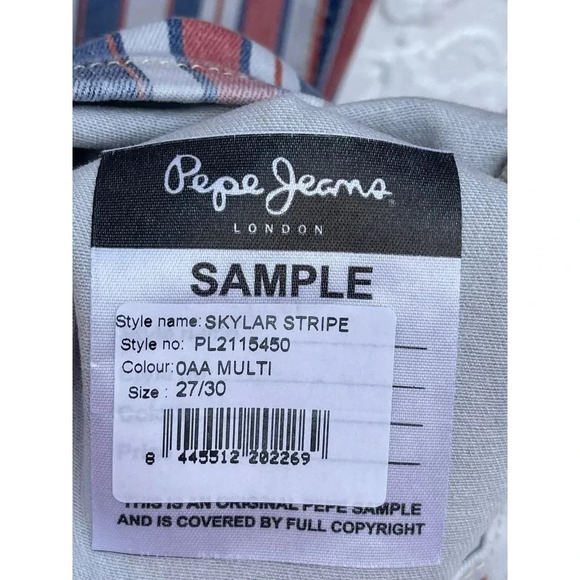 Pepe Jeans Womens Skyler Stripe Straight Trouser Pants Multi Sz 27/30 - Picture 16 of 16